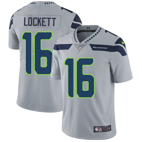 2019 Men Seattle Seahawks 16 Lockett grey Nike Vapor Untouchable Limited NFL Jersey